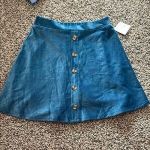 Beautees Teal Button-Front Skort